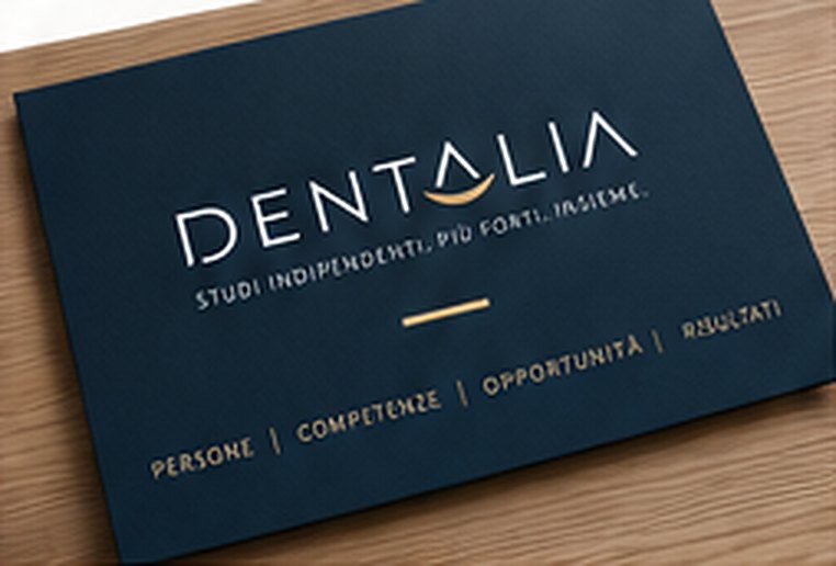 Biglietto da visita DENTALIA blu e oro